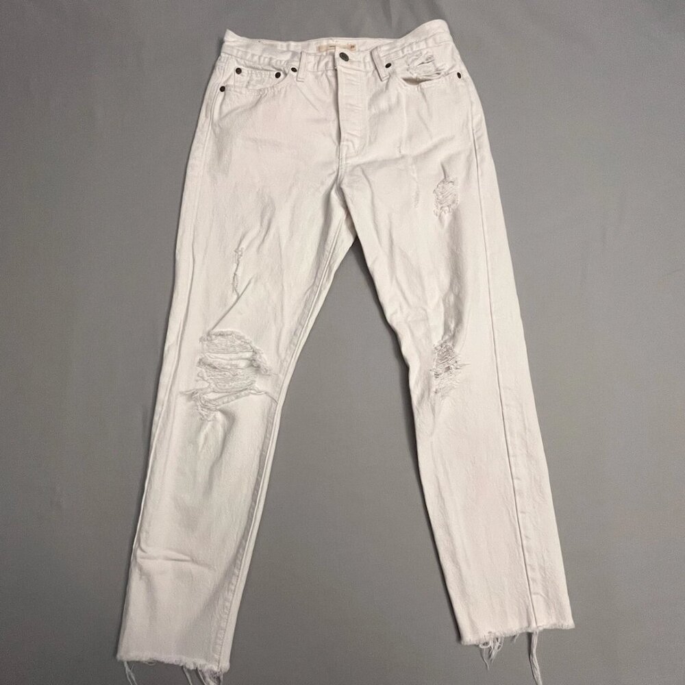 Levi's White Wedgie Distressed Jeans Size 27 Waist (27 inch inseam)